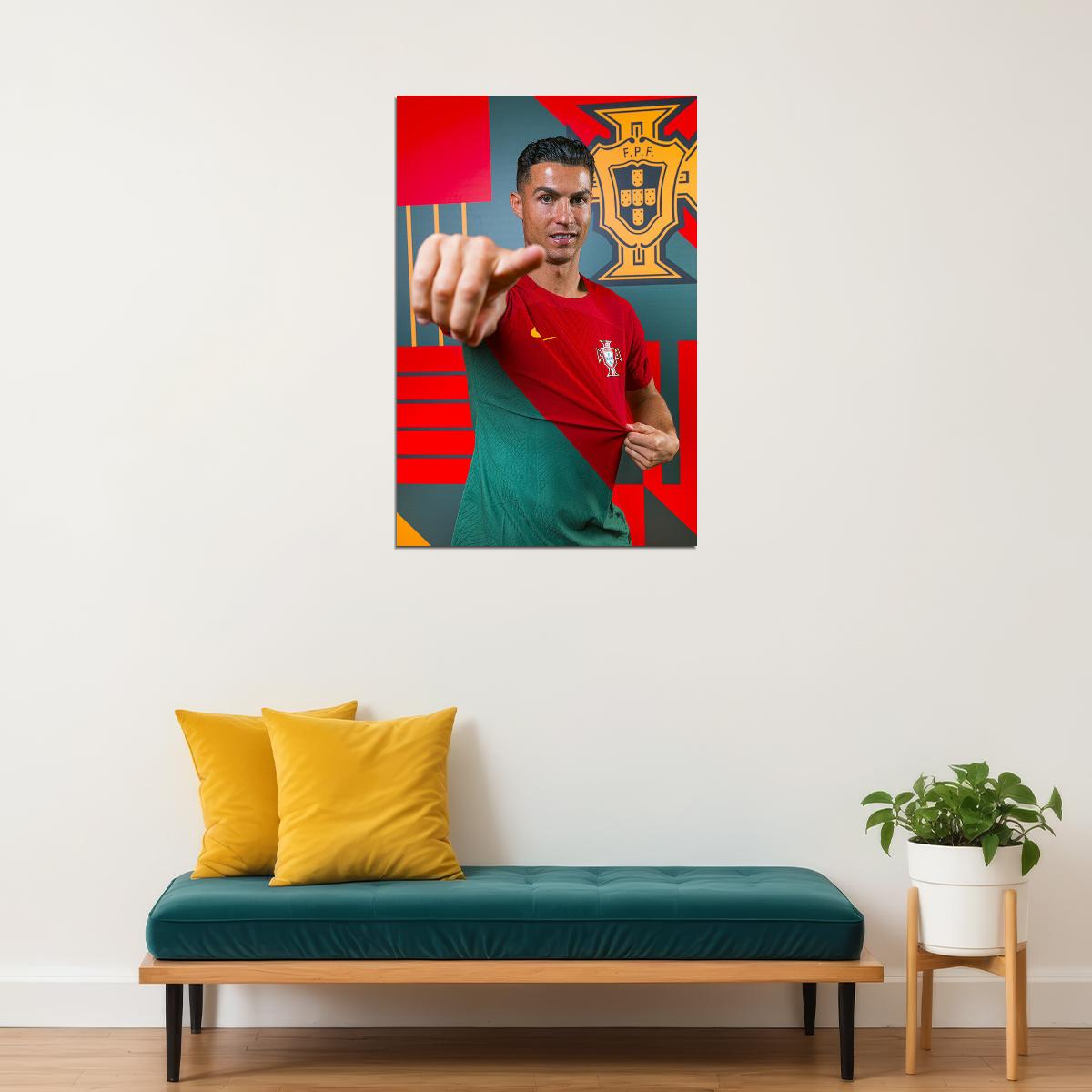 Cristiano Ronaldo Portugal National Team World Cup Poster Wall Art Print Home Wall Decor - xonomax