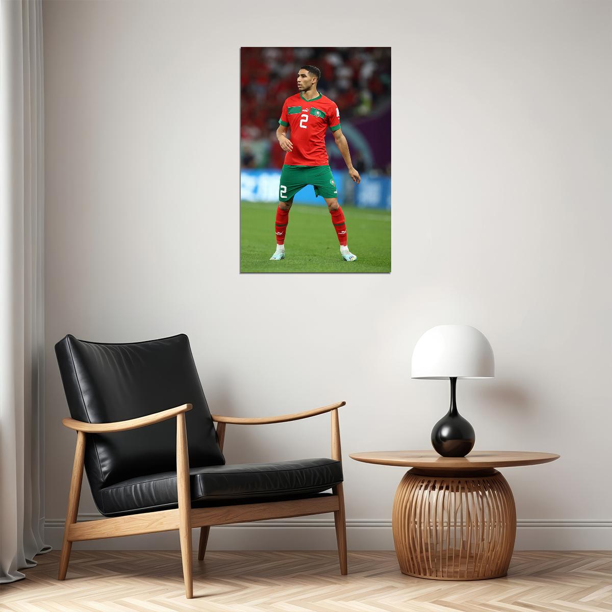 Achraf Hakimi Morocco National Team World Cup Fans Poster Wall Art Print Home Wall Decor - xonomax
