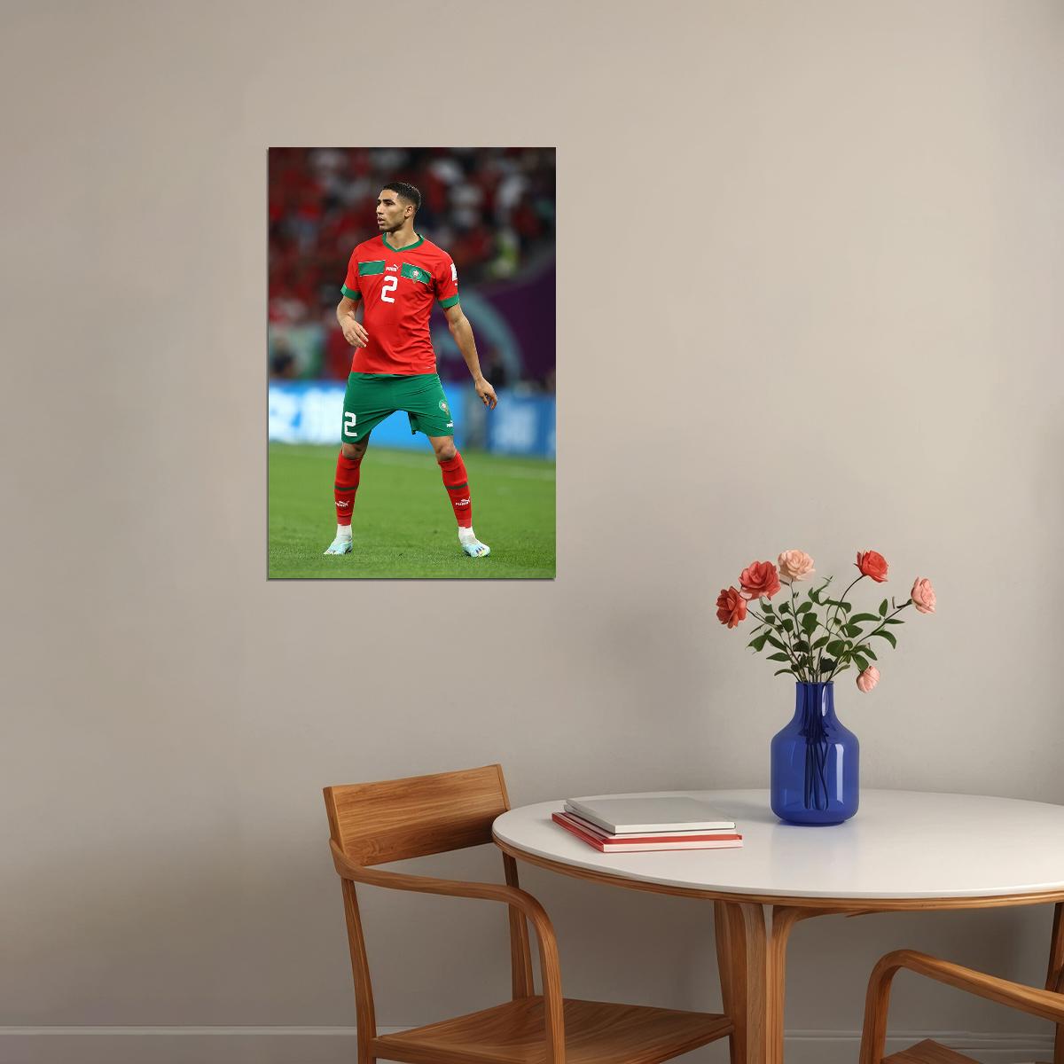 Achraf Hakimi Morocco National Team World Cup Fans Poster Wall Art Print Home Wall Decor - xonomax