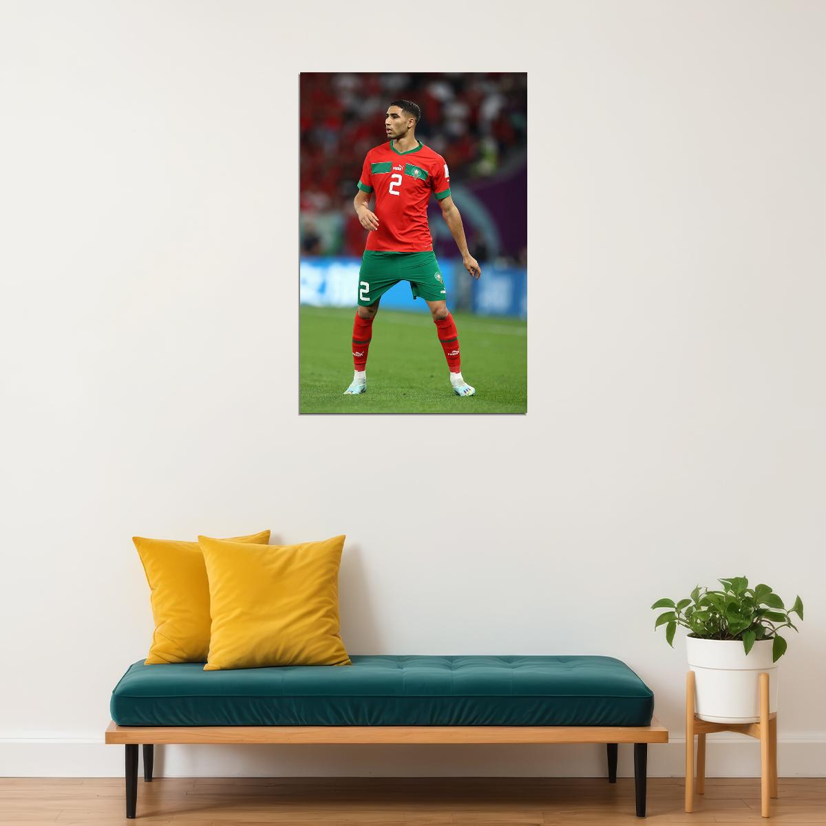 Achraf Hakimi Morocco National Team World Cup Fans Poster Wall Art Print Home Wall Decor - xonomax