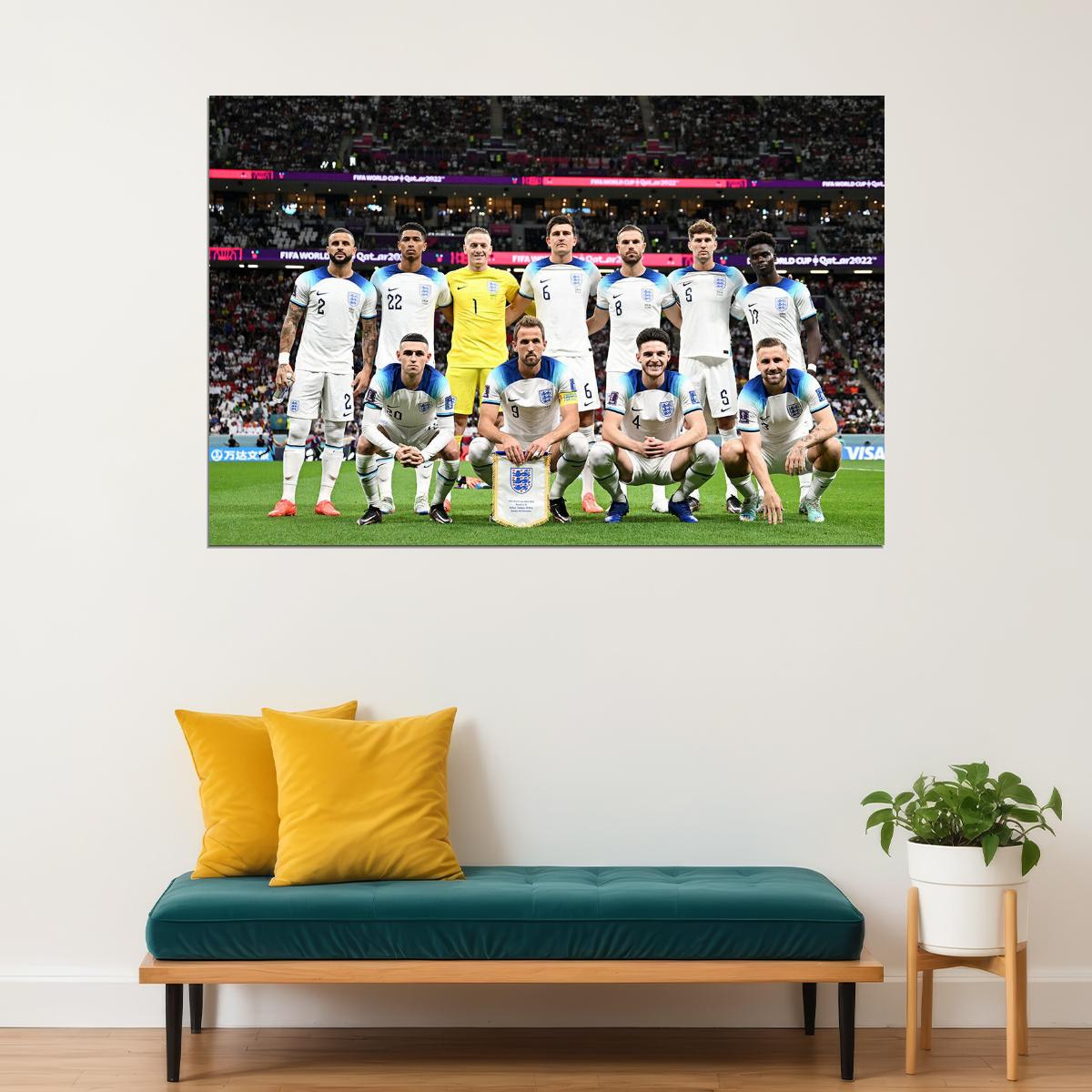 England National Football Team World Cup Poster Wall Art Print Home Wall Decor - xonomax