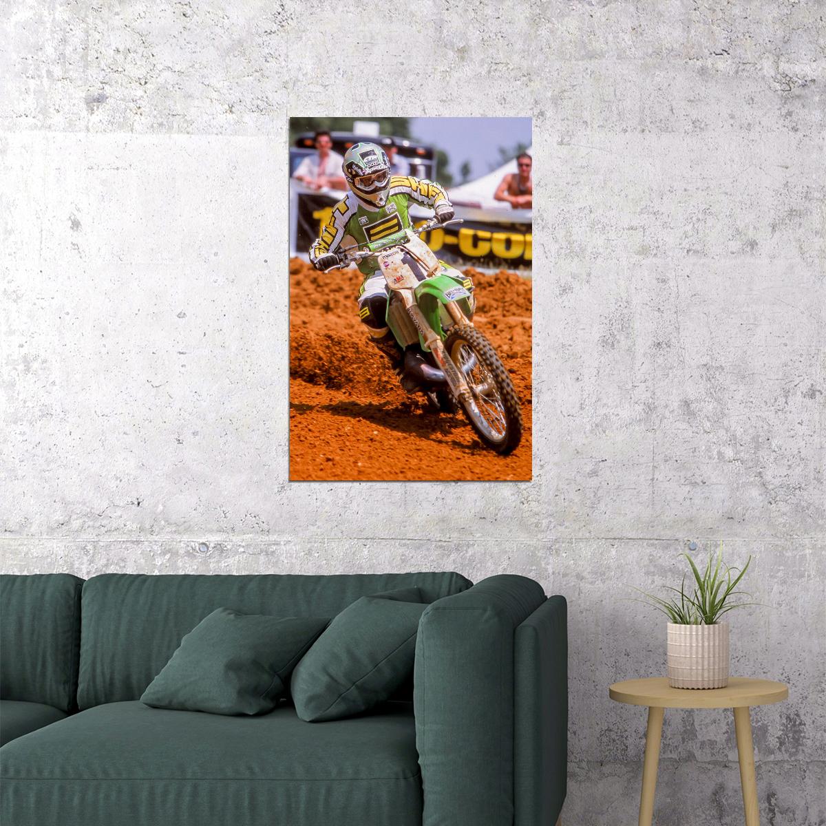 Jeff Emig Motorcycle Cross Country Driver Star Poster Wall Art Print Home Wall Decor