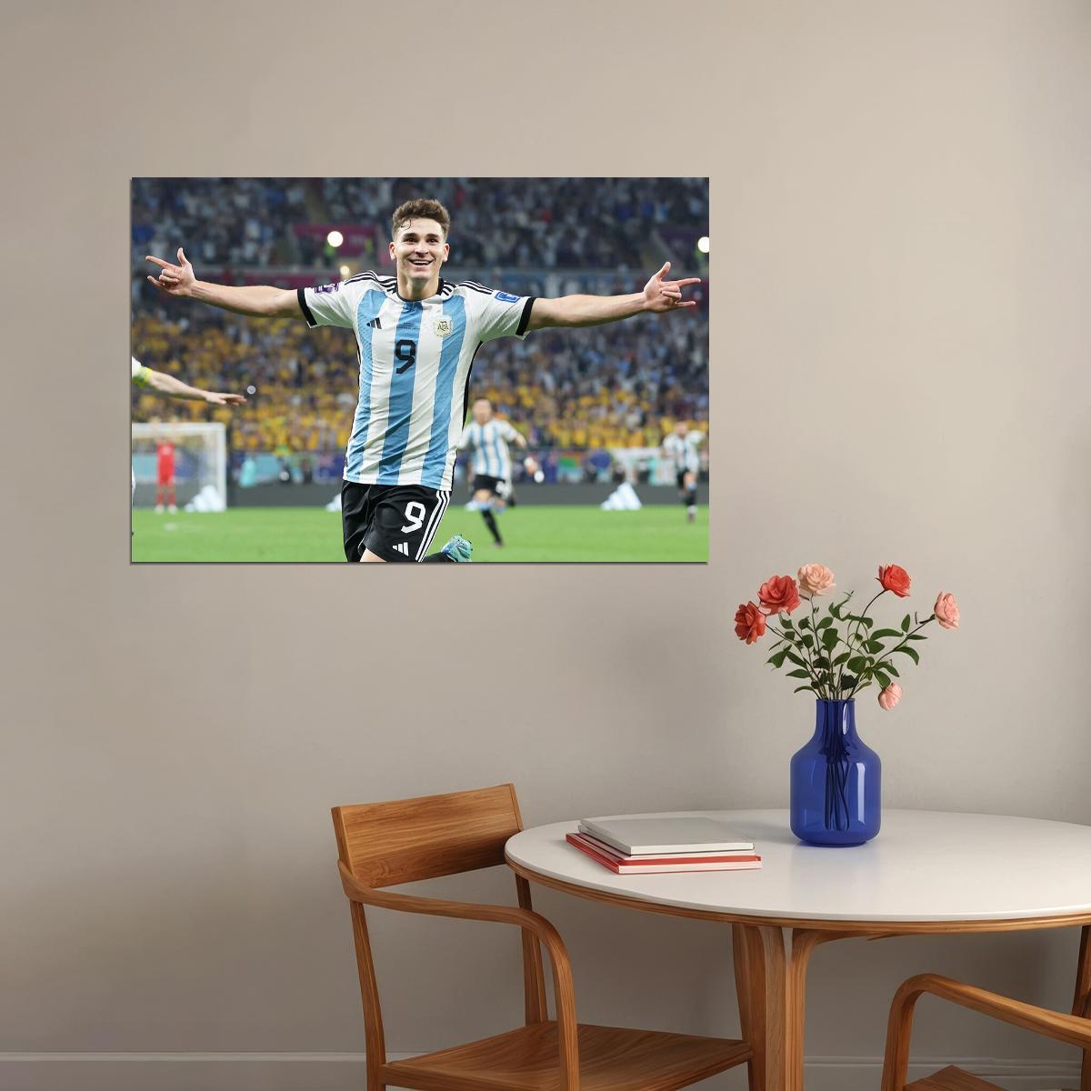 Julian Alvarez Argentina National Team World Cup Poster Wall Art Print Home Wall Decor - xonomax