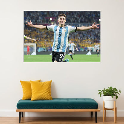 Julian Alvarez Argentina National Team World Cup Poster Wall Art Print Home Wall Decor - xonomax