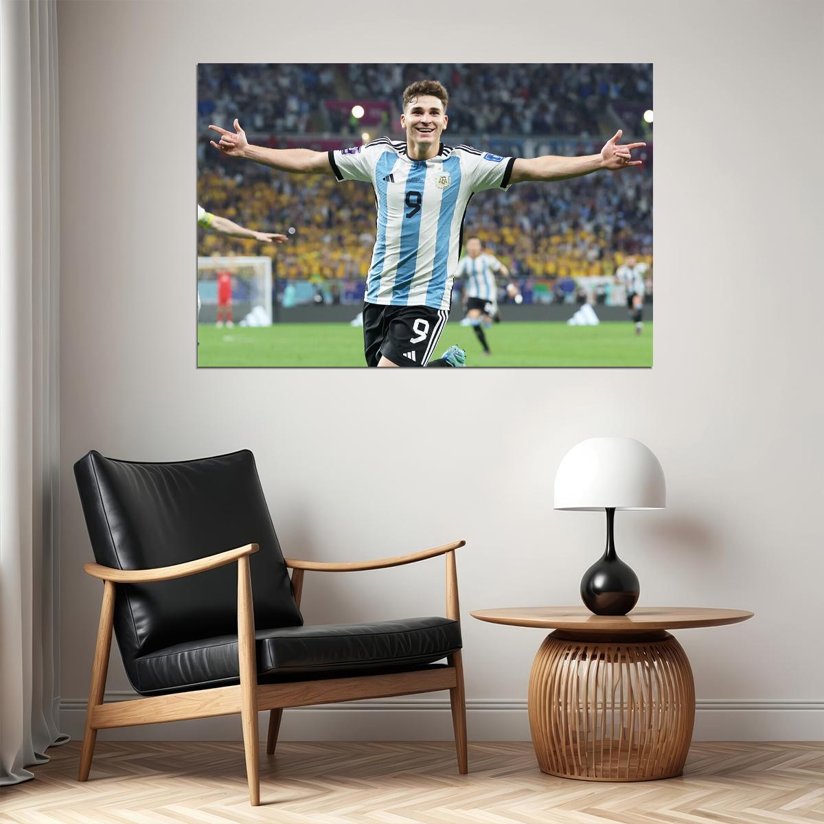 Julian Alvarez Argentina National Team World Cup Poster Wall Art Print Home Wall Decor - xonomax