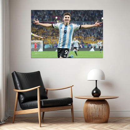 Julian Alvarez Argentina National Team World Cup Poster Wall Art Print Home Wall Decor - xonomax