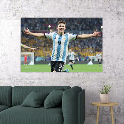 Julian Alvarez Argentina National Team World Cup Poster Wall Art Print Home Wall Decor - xonomax