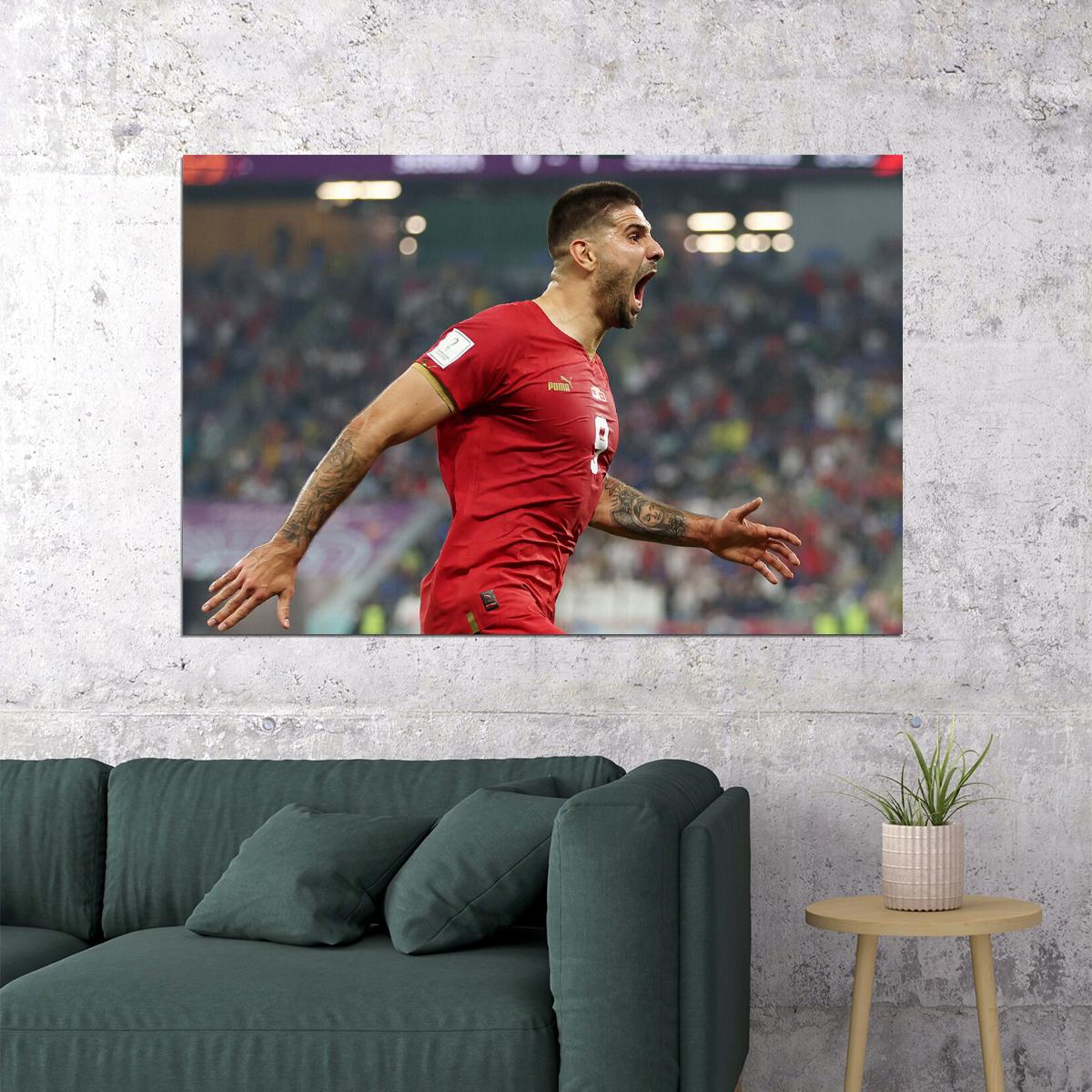 Aleksandar Mitrovic Serbia National Team World Cup Poster Wall Art Print Home Wall Decor - xonomax