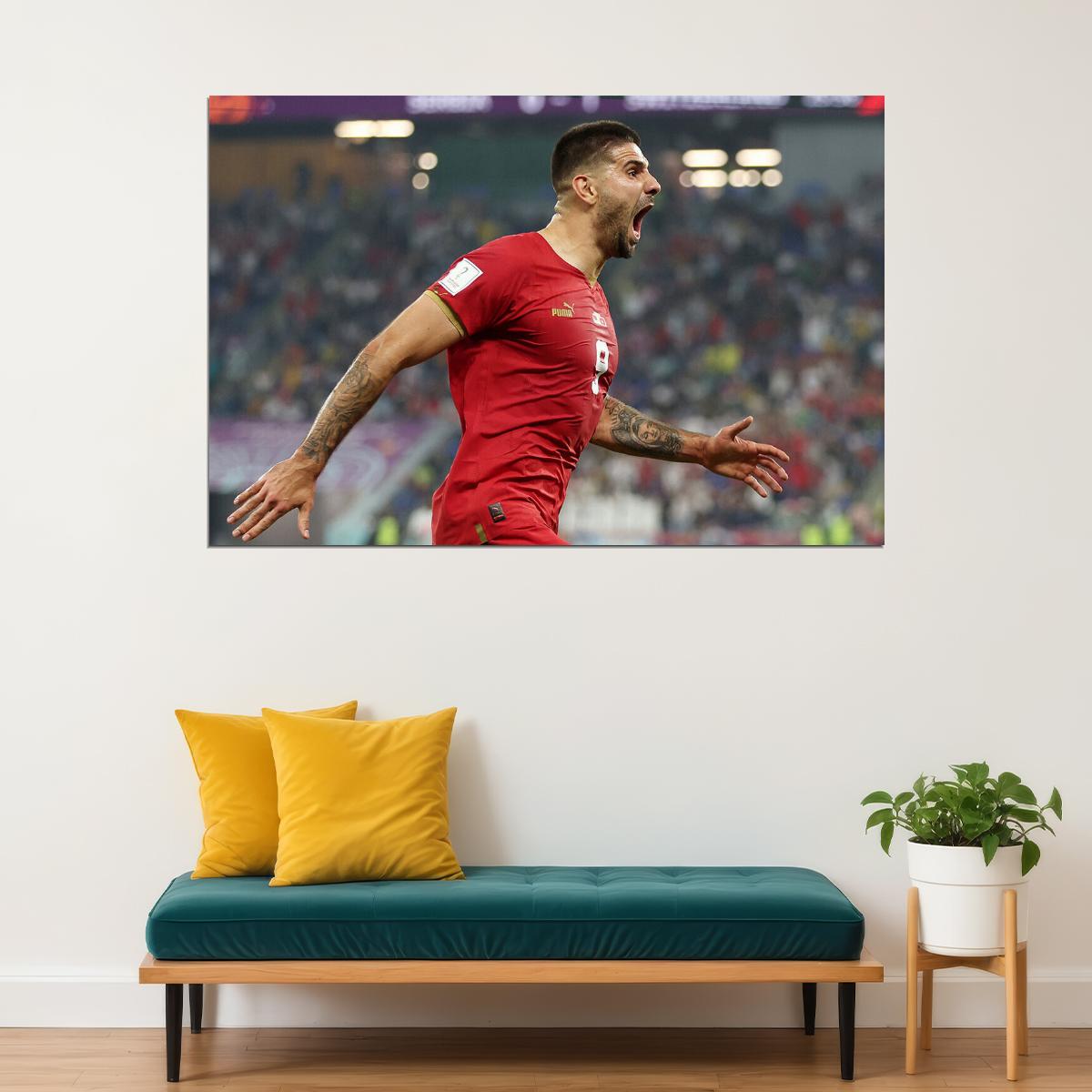 Aleksandar Mitrovic Serbia National Team World Cup Poster Wall Art Print Home Wall Decor - xonomax