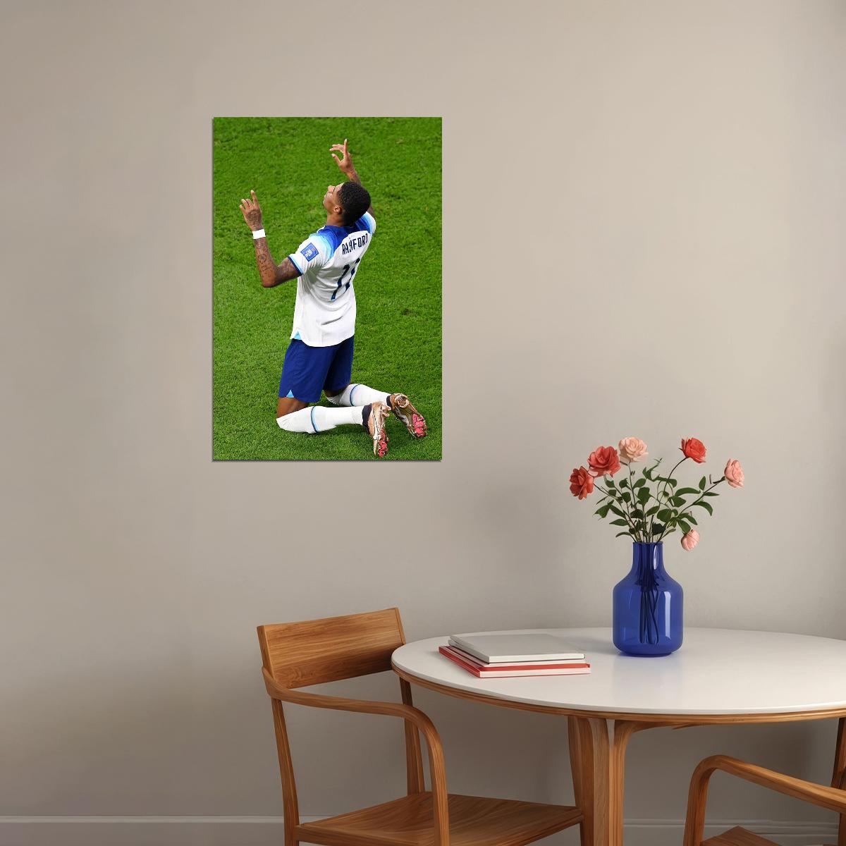 Marcus Rashford Goal Celebration England World Cup Poster Wall Art Print Home Wall Decor - xonomax