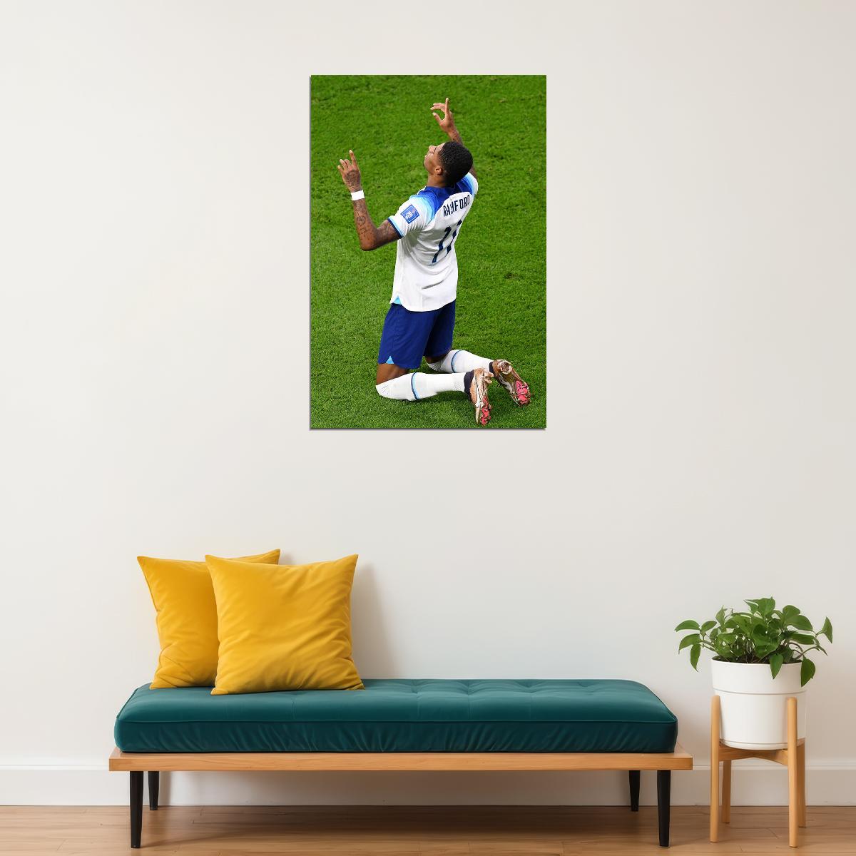 Marcus Rashford Goal Celebration England World Cup Poster Wall Art Print Home Wall Decor - xonomax