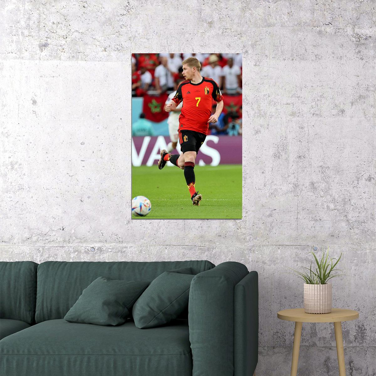 Kevin De Bruyne Belgium National Team World Cup Poster Wall Art Print Home Wall Decor - xonomax