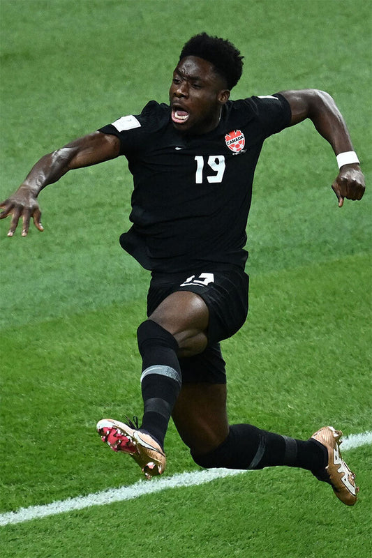 Alphonso Davies Canada Goal Celebration World Cup Poster Wall Art Print Home Wall Decor - xonomax