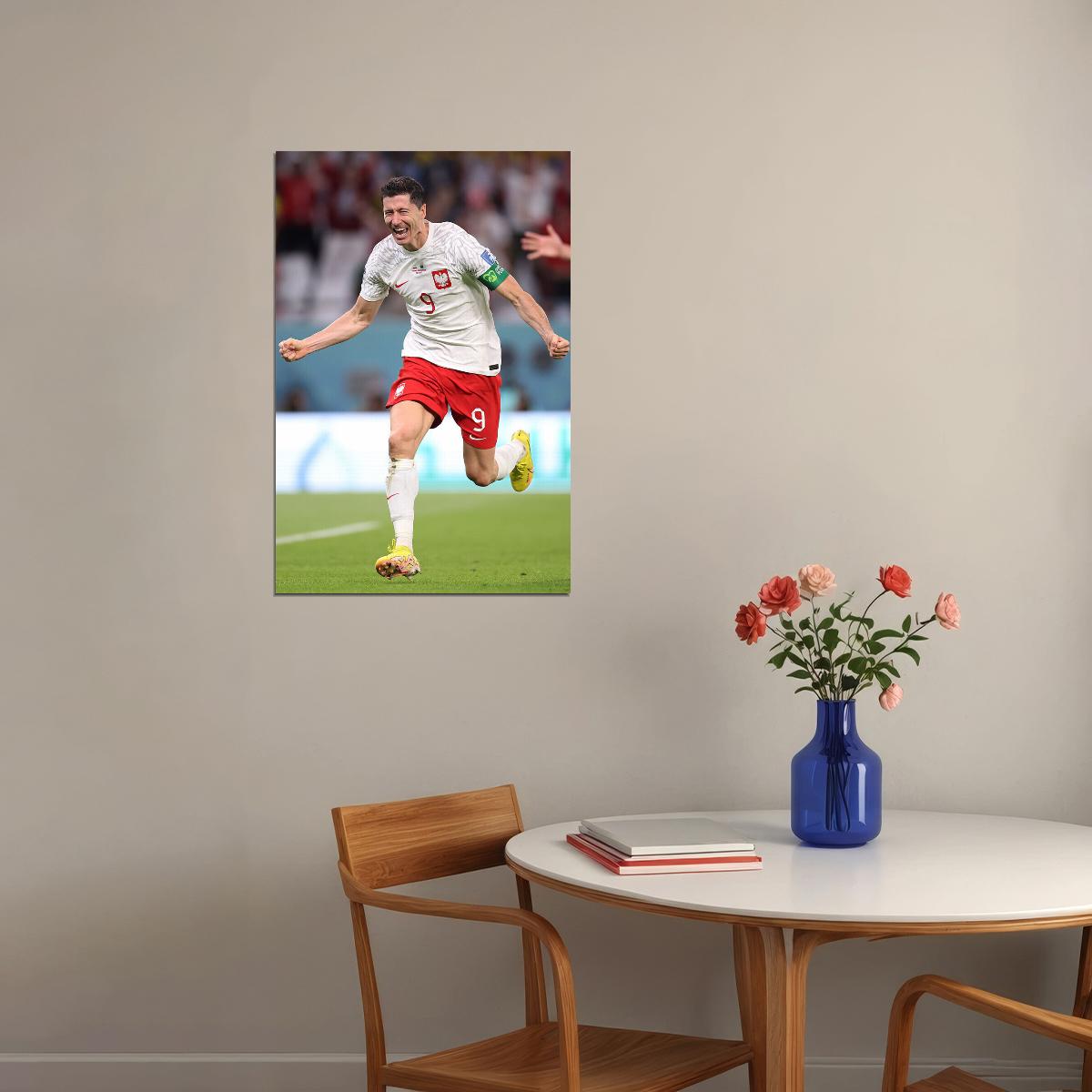 Robert Lewandowski Poland Goal Celebration Fans Poster Wall Art Print Home Wall Decor - xonomax