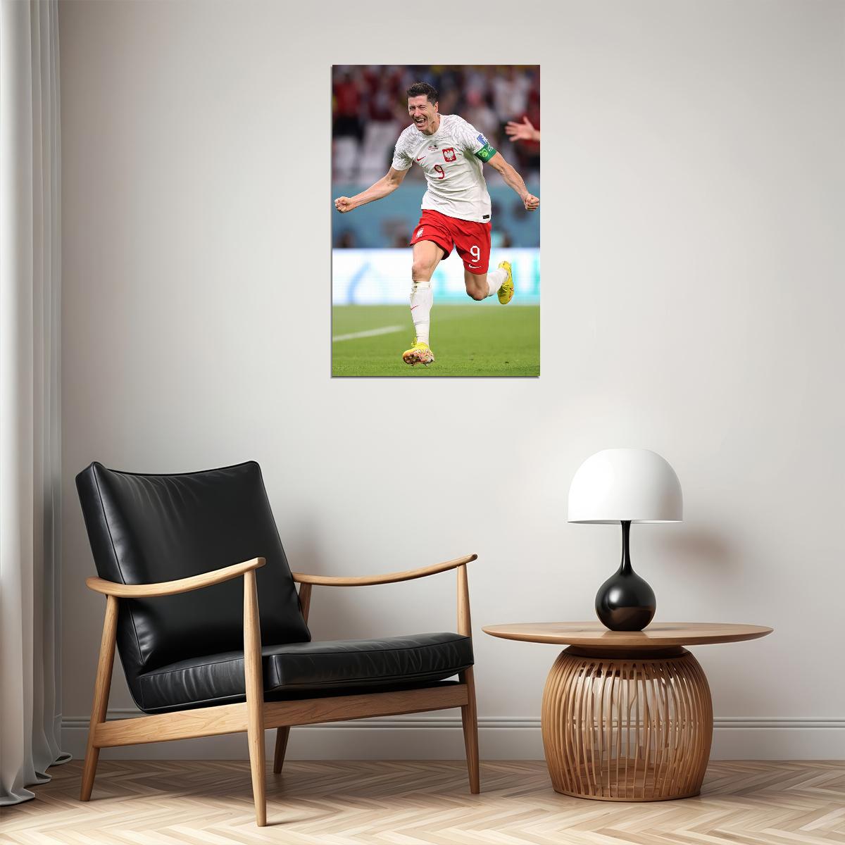 Robert Lewandowski Poland Goal Celebration Fans Poster Wall Art Print Home Wall Decor - xonomax