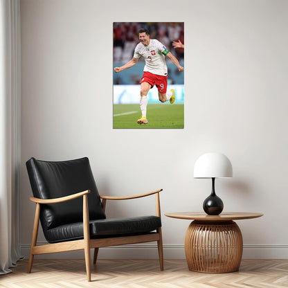 Robert Lewandowski Poland Goal Celebration Fans Poster Wall Art Print Home Wall Decor - xonomax