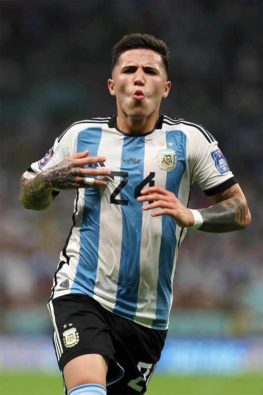 Enzo Fernandez Argentina National Team Football Poster Wall Art Print Home Wall Decor - xonomax