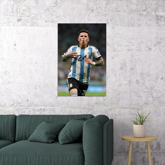 Enzo Fernandez Argentina National Team Football Poster Wall Art Print Home Wall Decor - xonomax