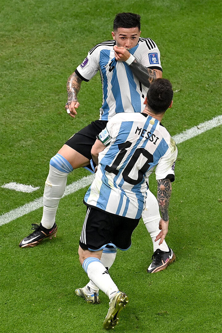 Enzo Fernandez Lionel Messi Argentina National Team Poster Wall Art Print Home Wall Decor - xonomax