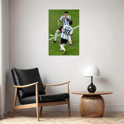 Enzo Fernandez Lionel Messi Argentina National Team Poster Wall Art Print Home Wall Decor - xonomax
