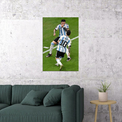 Enzo Fernandez Lionel Messi Argentina National Team Poster Wall Art Print Home Wall Decor - xonomax