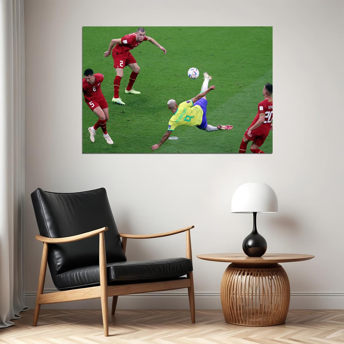 Richarlison Goal Brazil National Team World Cup Poster Wall Art Print Home Wall Decor - xonomax