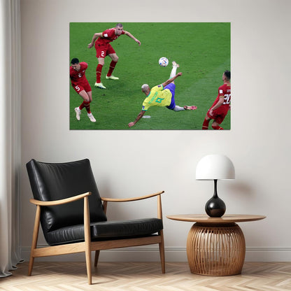 Richarlison Goal Brazil National Team World Cup Poster Wall Art Print Home Wall Decor - xonomax