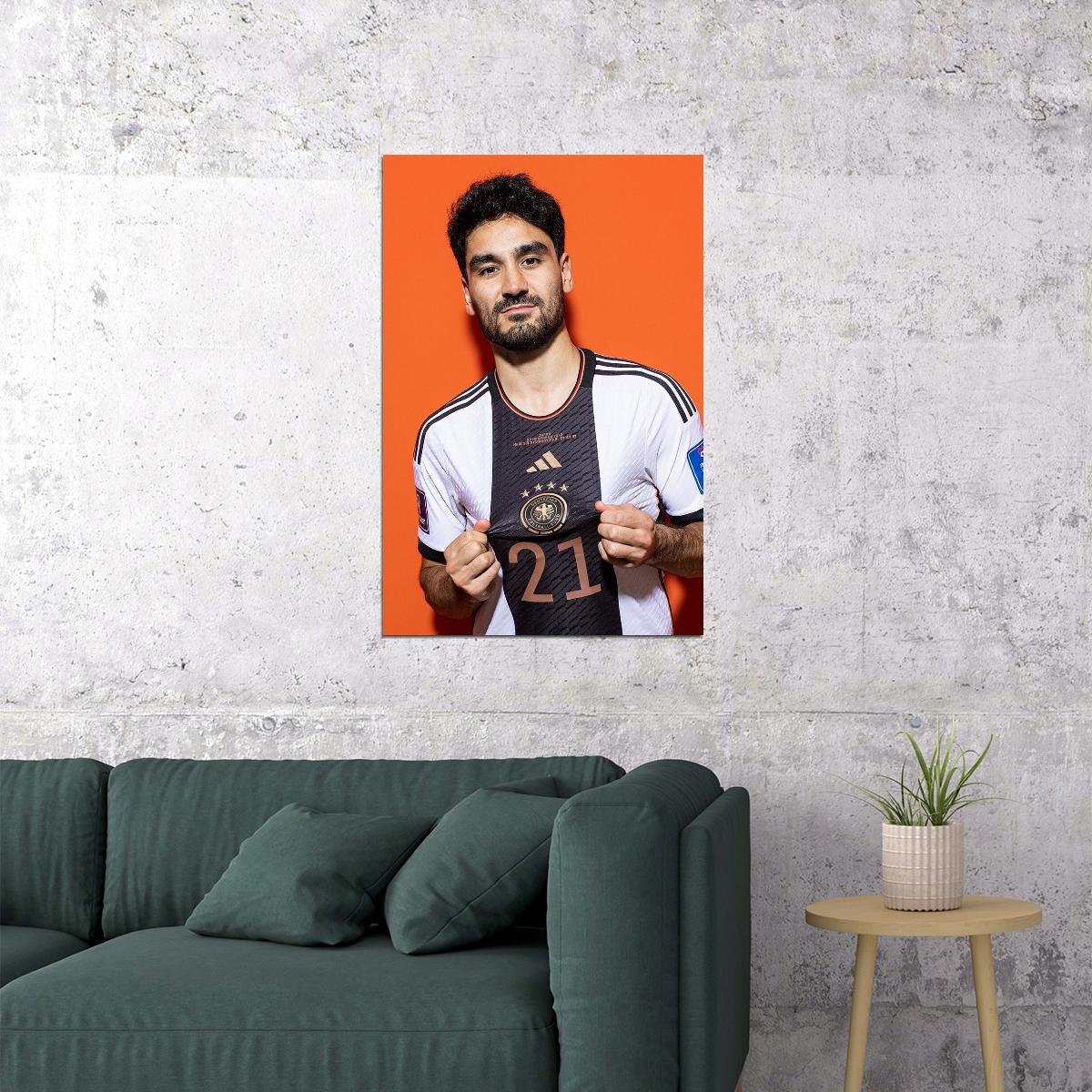 Ilkay Gundogan Germany National Team World Cup Qatar 2022 Poster Wall Art Print Home Wall Decor - xonomax