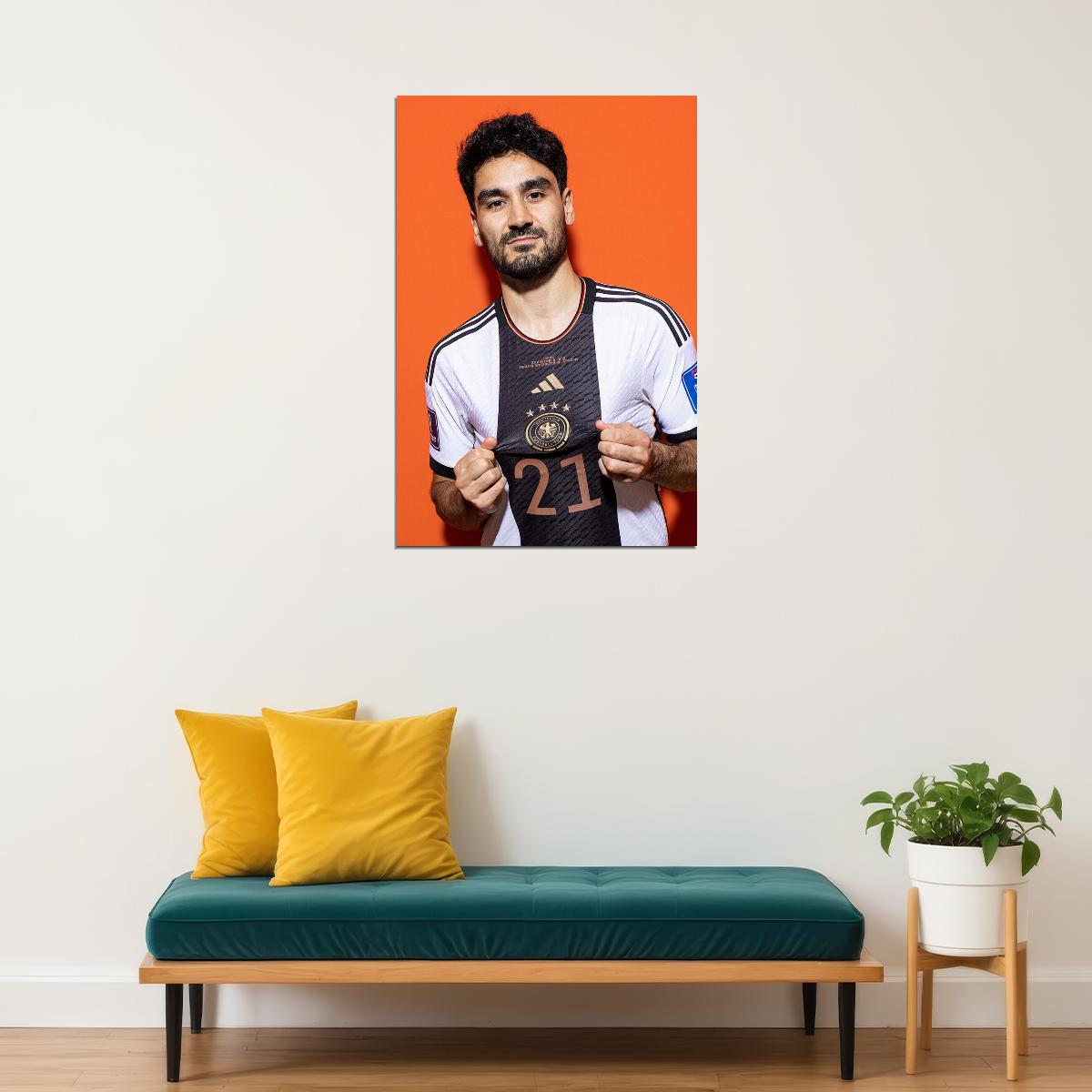 Ilkay Gundogan Germany National Team World Cup Qatar 2022 Poster Wall Art Print Home Wall Decor - xonomax