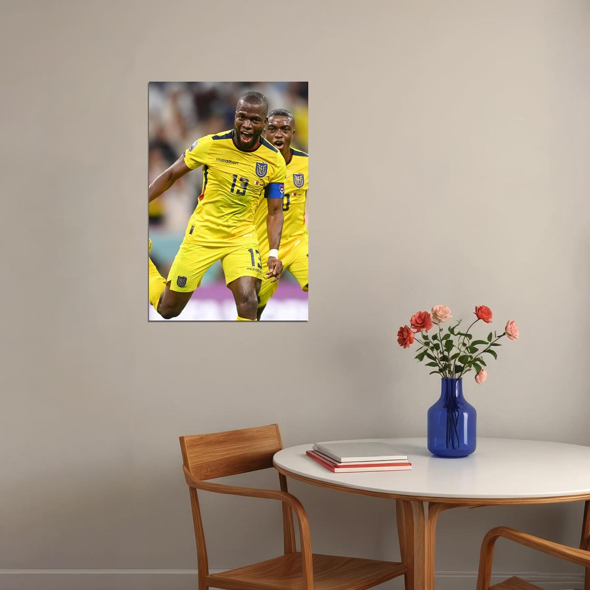 World Soccer Fans 2022 Ecuador Goal Enner Valencia Poster Wall Art Print Home Wall Decor - xonomax