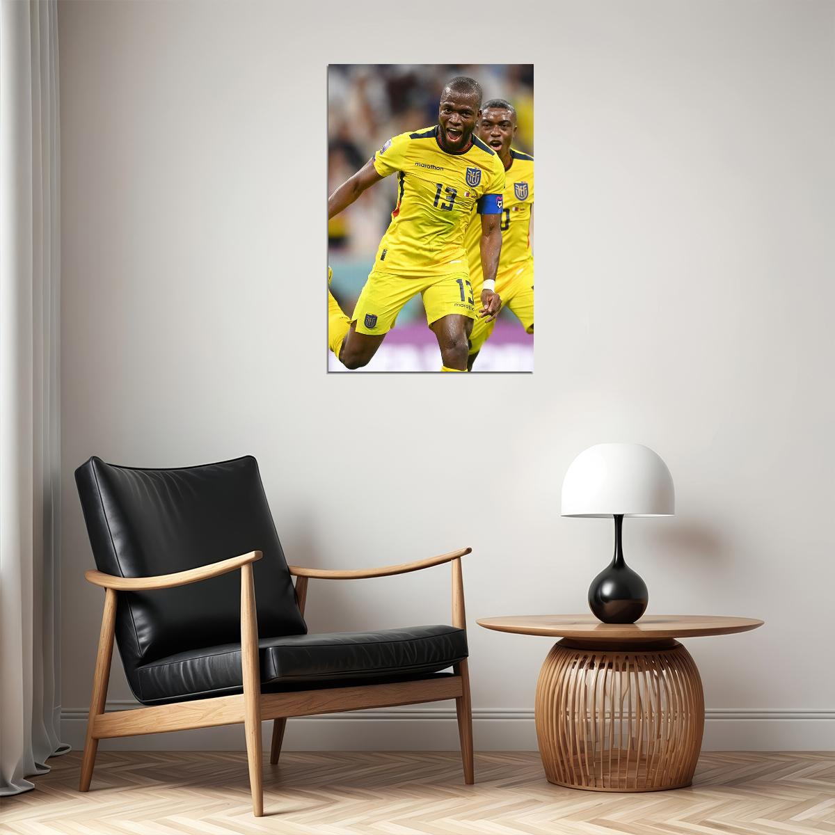 World Soccer Fans 2022 Ecuador Goal Enner Valencia Poster Wall Art Print Home Wall Decor - xonomax