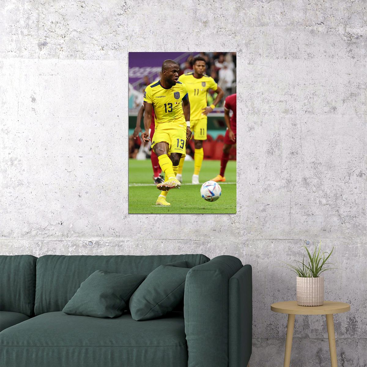 Enner Valencia Ecuador Goal World Soccer Fans 2022 Poster Wall Art Print Home Wall Decor - xonomax