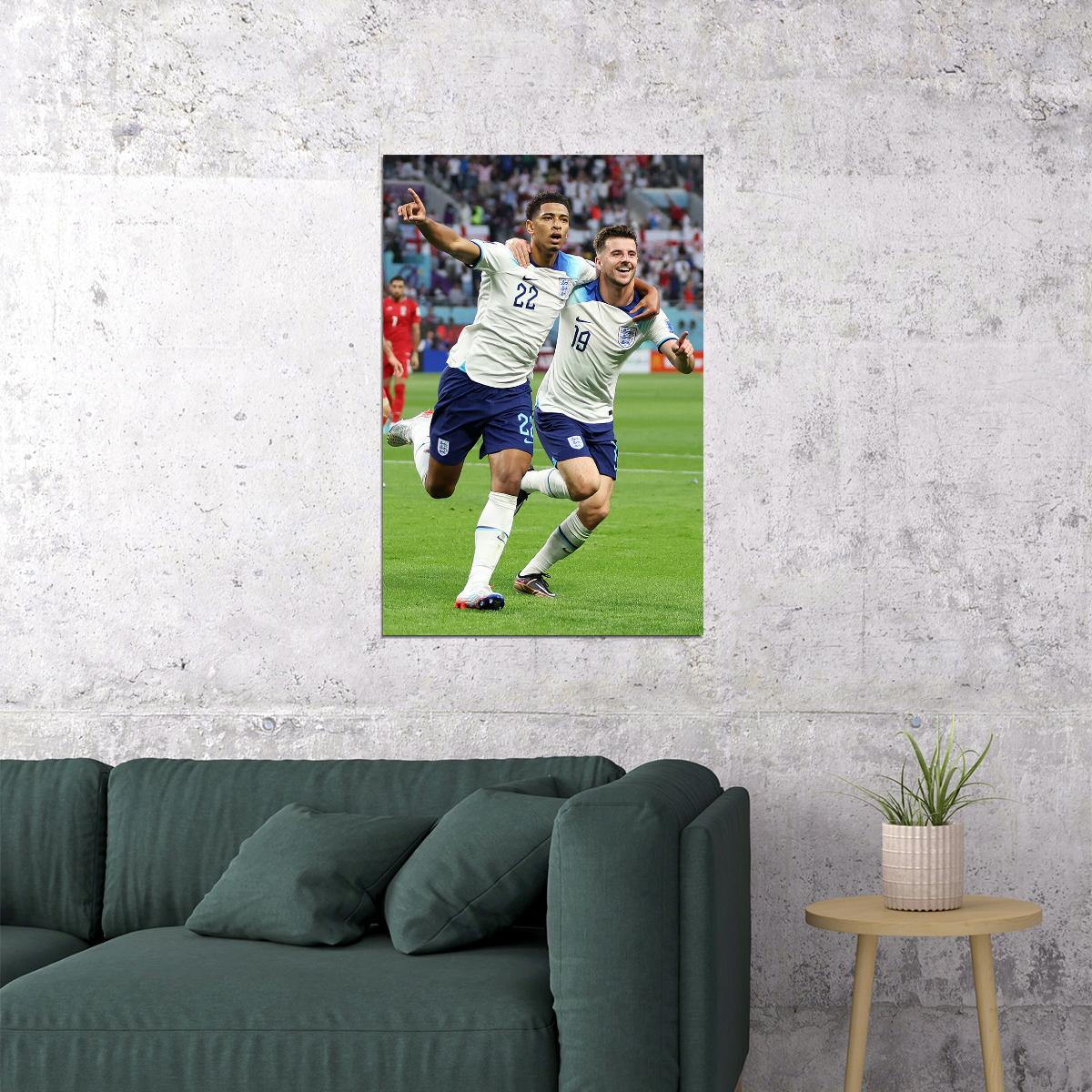 Jude Bellingham And Mason Mount England World Cup Poster Wall Art Print Home Wall Decor - xonomax