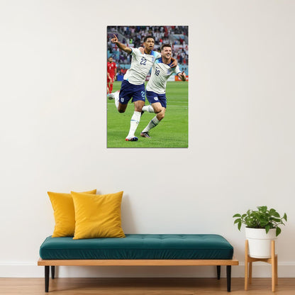 Jude Bellingham And Mason Mount England World Cup Poster Wall Art Print Home Wall Decor - xonomax