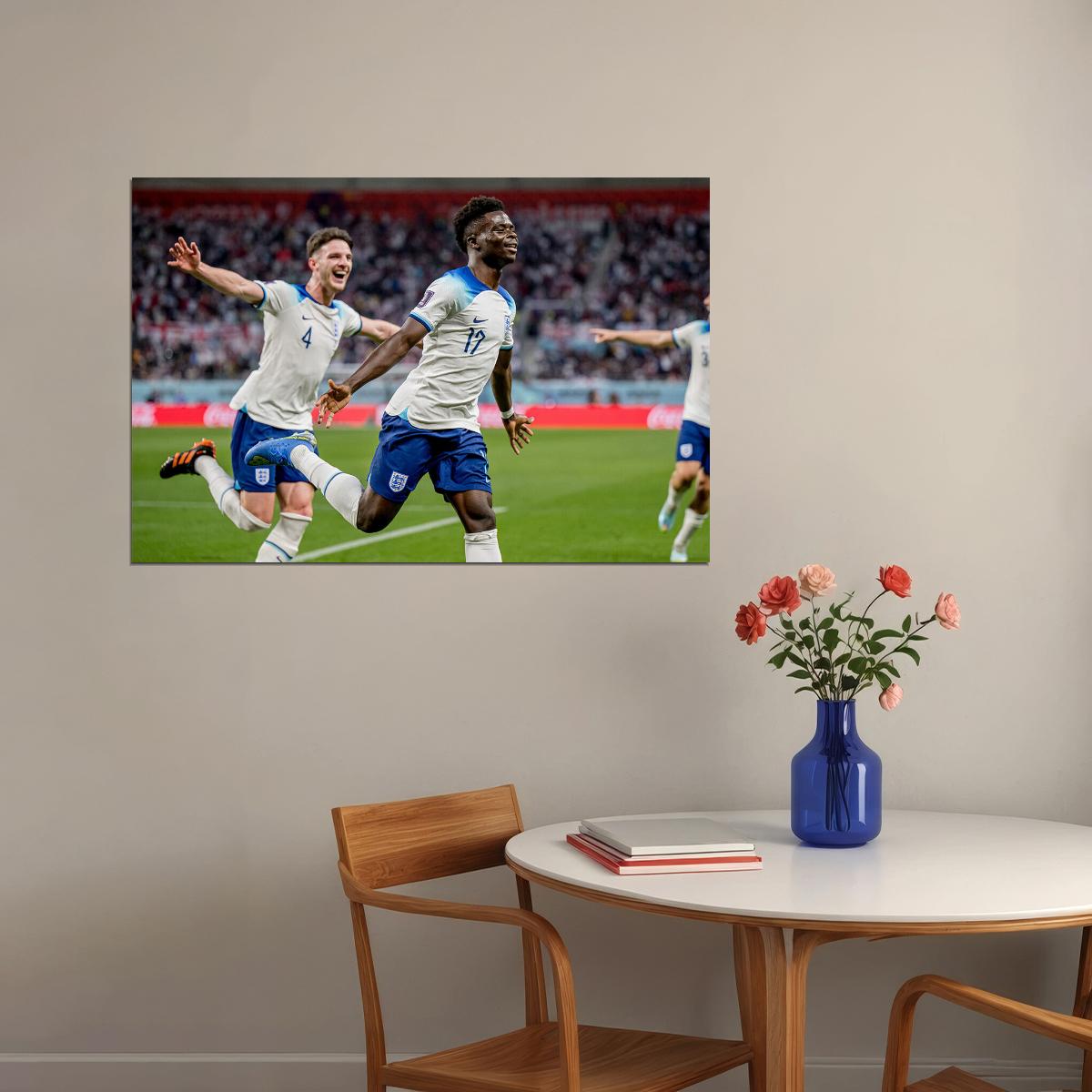 Bukayo Saka England National Football Team World Cup Poster Wall Art Print Home Wall Decor - xonomax
