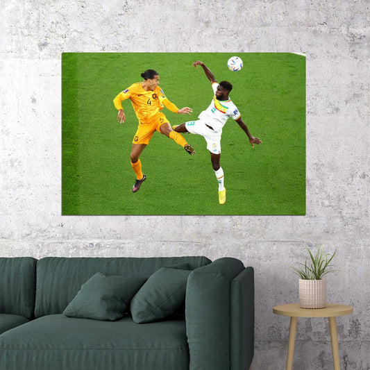 Virgil Van Dijk Netherlands World Soccer 2022 Poster Wall Art Print Home Wall Decor - xonomax