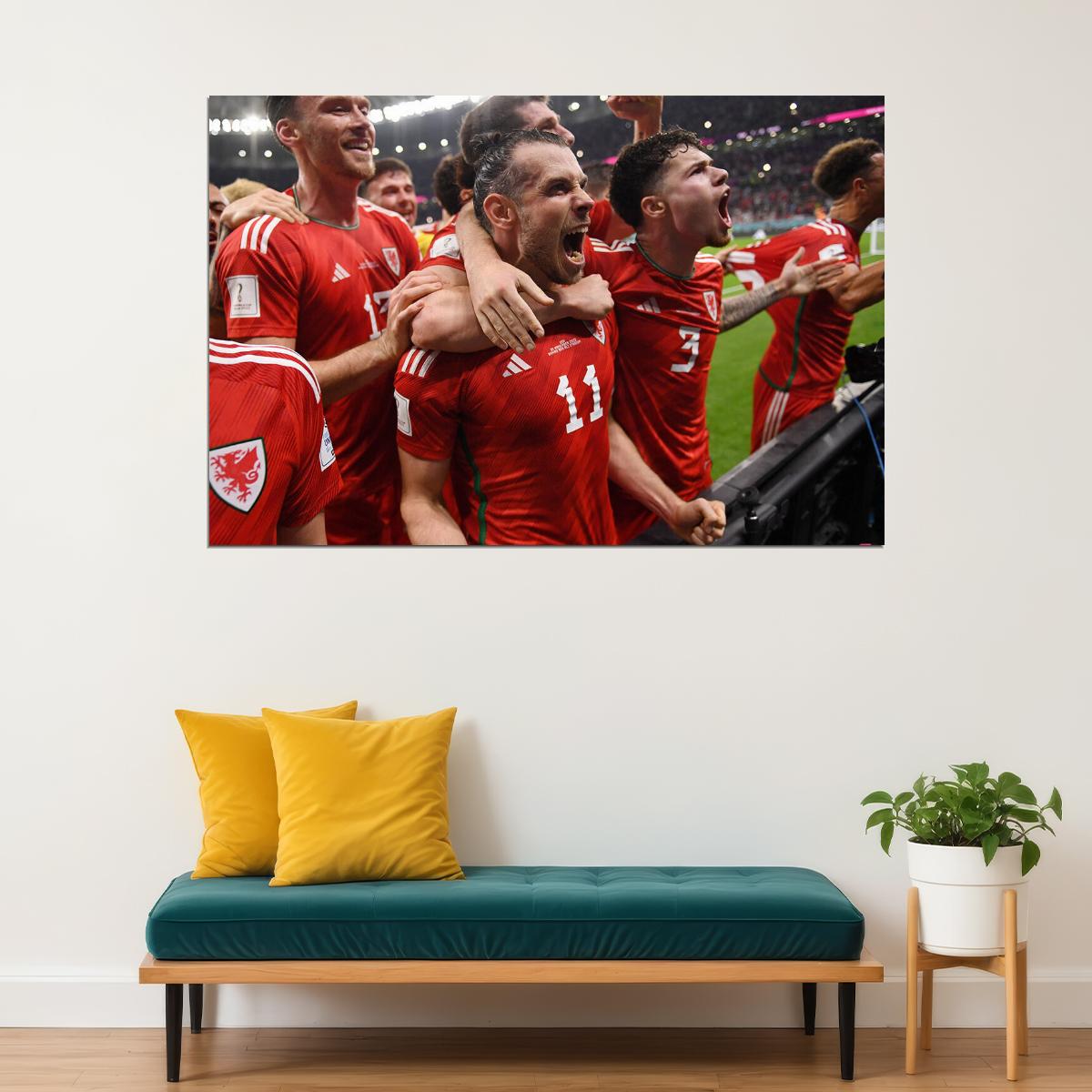 Gareth Bale Wales National Team World Soccer 2022 Poster Wall Art Print Home Wall Decor - xonomax