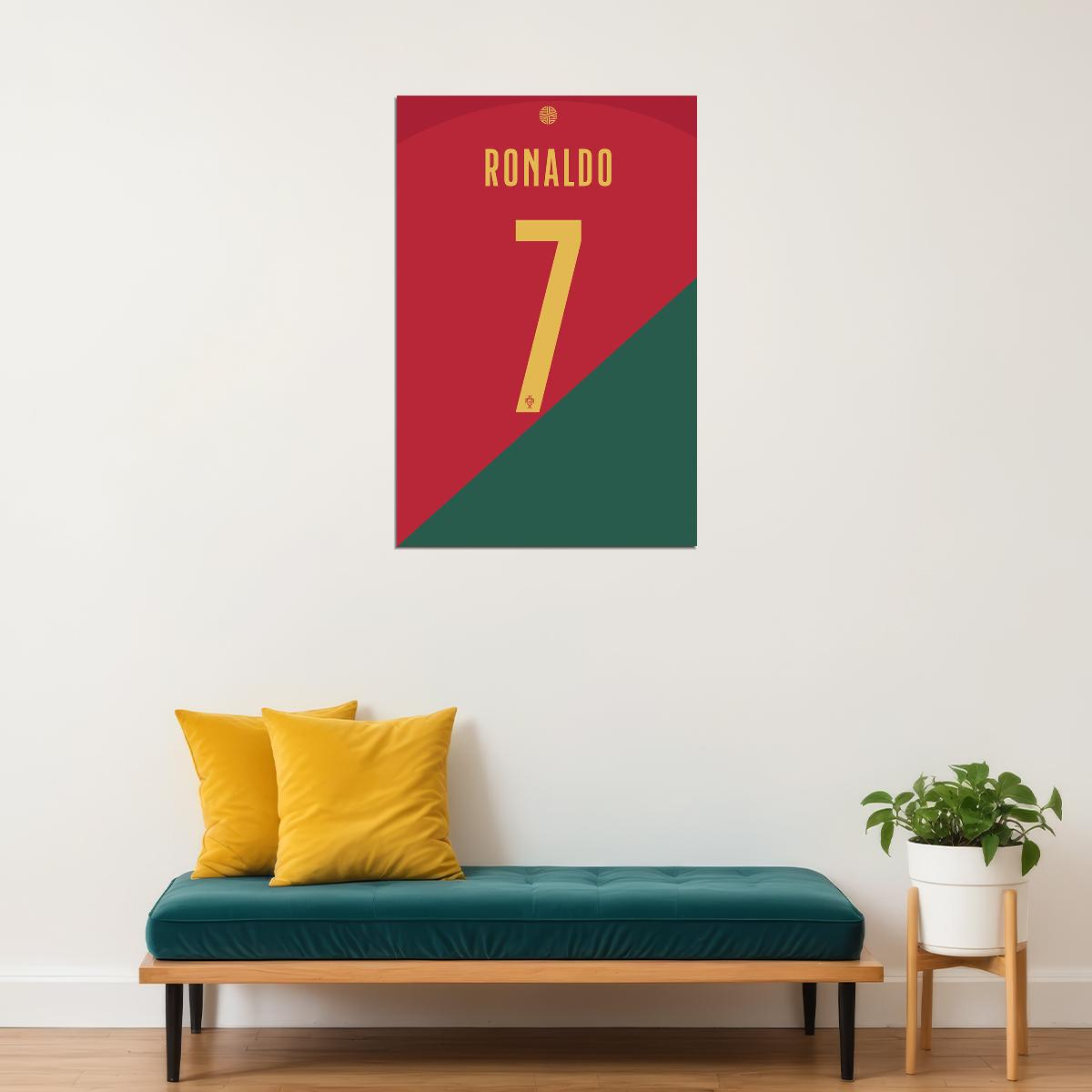 Portugal #7 Cristiano Ronaldo World Soccer Championship Poster Wall Art Print Home Wall Decor - xonomax