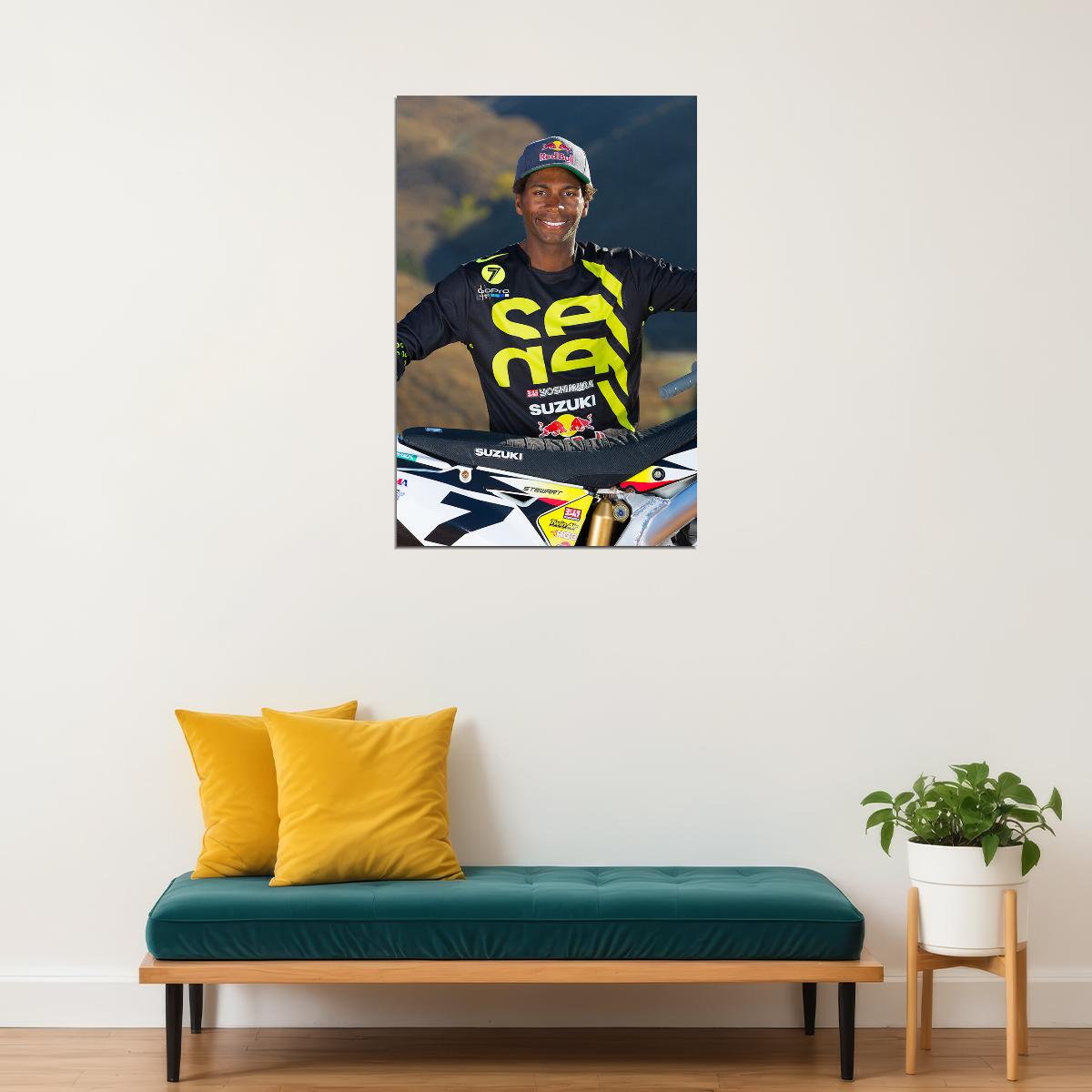 James Stewart Motorcycle Cross Country Racing Star Poster Wall Art Print Home Wall Decor - xonomax