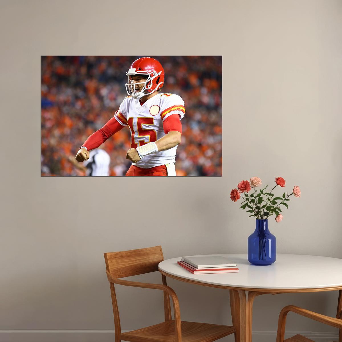 Kansas City Chiefs Patrick Mahomes 15 American Football Poster Wall Art Print Home Wall Decor - xonomax