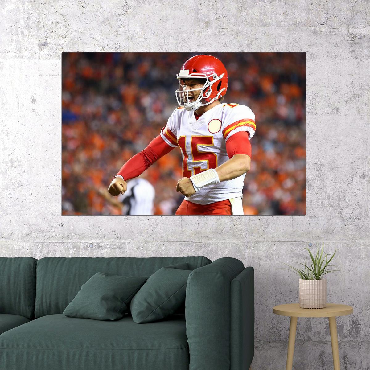 Kansas City Chiefs Patrick Mahomes 15 American Football Poster Wall Art Print Home Wall Decor - xonomax