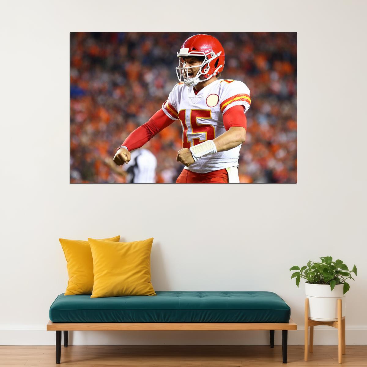 Kansas City Chiefs Patrick Mahomes 15 American Football Poster Wall Art Print Home Wall Decor - xonomax