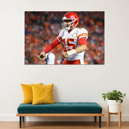 Kansas City Chiefs Patrick Mahomes 15 American Football Poster Wall Art Print Home Wall Decor - xonomax