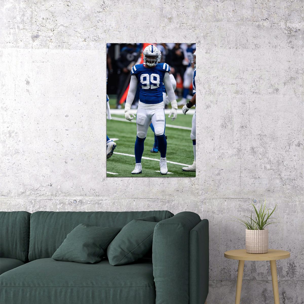 Indianapolis Colts Deforest Buckner American Football Poster Wall Art Print Home Wall Decor - xonomax