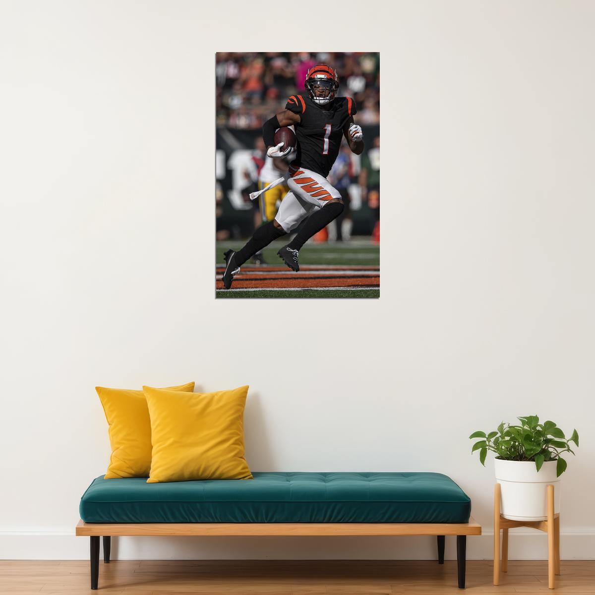 Cincinnati Bengals American Football Player Ja'marr Chase Poster Wall Art Print Home Wall Decor - xonomax