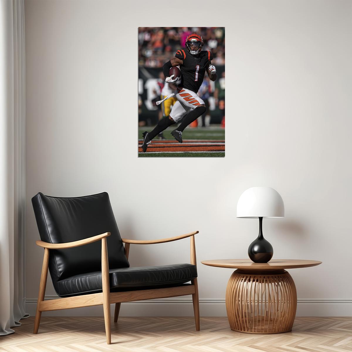 Cincinnati Bengals American Football Player Ja'marr Chase Poster Wall Art Print Home Wall Decor - xonomax
