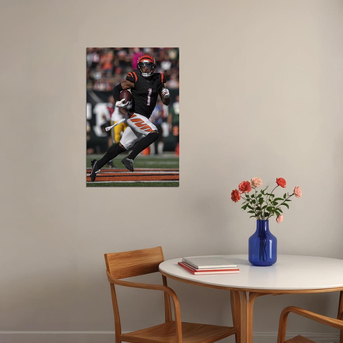 Cincinnati Bengals American Football Player Ja'marr Chase Poster Wall Art Print Home Wall Decor - xonomax