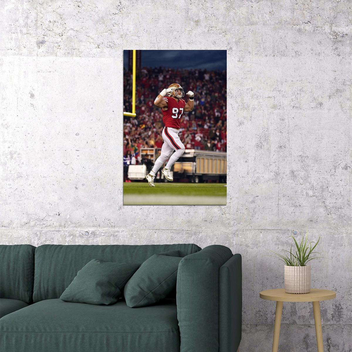 San Francisco 49ers American Football Player Nick Bosa 97 Poster Wall Art Print Home Wall Decor
