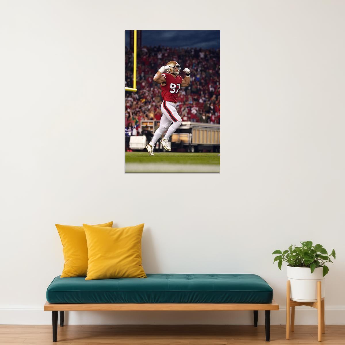 San Francisco 49ers American Football Player Nick Bosa 97 Poster Wall Art Print Home Wall Decor