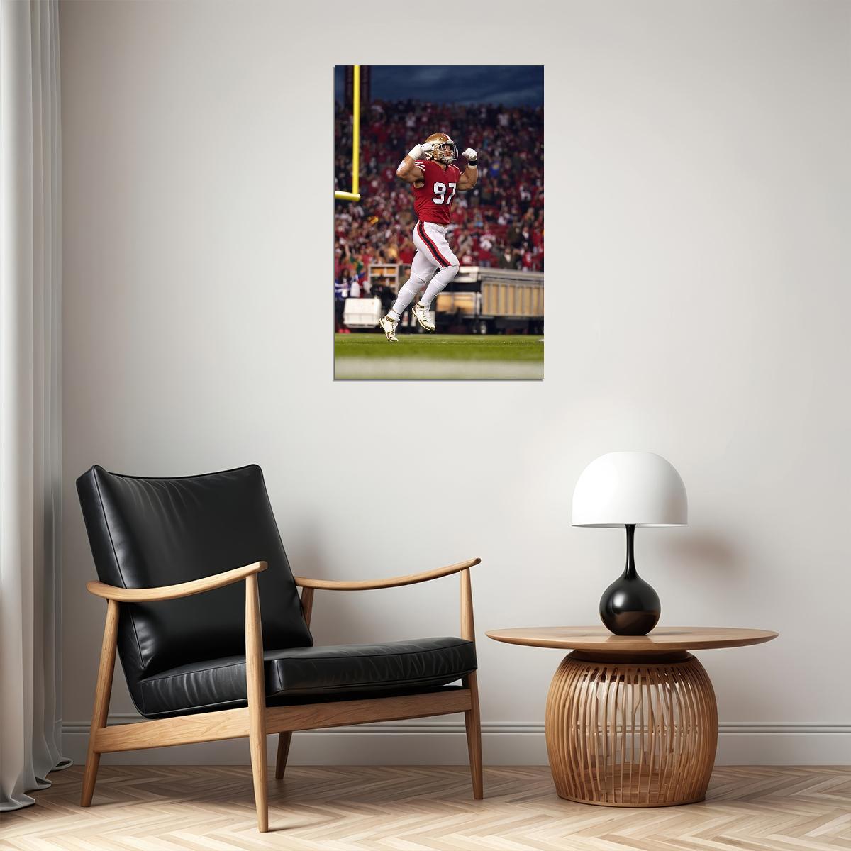 San Francisco 49ers American Football Player Nick Bosa 97 Poster Wall Art Print Home Wall Decor